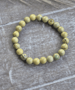 Deze mooie Jaspis natuursteenarmband is handgemaakt