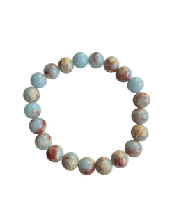 Natuursteenarmband aqua terra jasper handgemaakt met 10 mm kralen