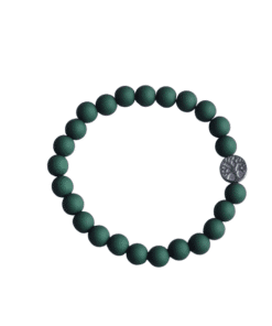 Kralenarmband groen met levensboom bedel is handgemaakt