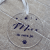 Hanger rond met naam huisdier en tekst ik mis je
